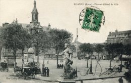 CPA 42 ROANNE PLACE DE L HOTEL DE VILLE 1914 - Roanne