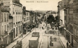 CPA 42 ROANNE RUE NATIONALE 1918 - Roanne