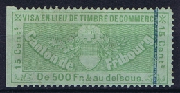 Switserland: Stempelmarken/Timbre Fiscal Canton Fribourg - Revenue Stamps