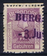 Switserland: Stempelmarken/Timbre Fiscal  Bergdorf Gebühren - Revenue Stamps