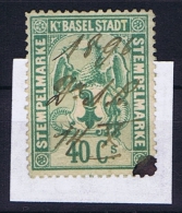 Switserland: Stempelmarken/Timbre Fiscal Canton Basel - Revenue Stamps