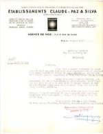 Courrier Commercial Claude Paz Silva - Electricité & Gaz Rares - Nice 4-03-1947 Pour Mr Ferrier Marseille Bière Phénix - Electricidad & Gas