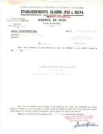Courrier Commercial Claude Paz Silva - Electricité & Gaz Rares - Nice 1-09-1948 Pour SATCIE Marseille - Electricidad & Gas