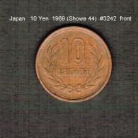 JAPAN    10  YEN  1969  (Hirohito 44---Showa Period)  (Y # 73a) - Japan