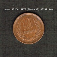 JAPAN    10  YEN  1973  (Hirohito 48---Showa Period)  (Y # 73a) - Japon