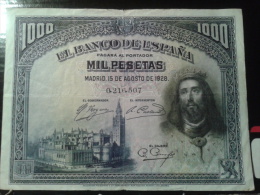 1000 PESETAS  DE 1928  "MADRID" - Other & Unclassified