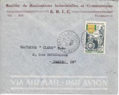 MADAGASCAR - 1953 -  LETTRE  DE TANANARIVE A DESTINATION DE PARIS - - Briefe U. Dokumente