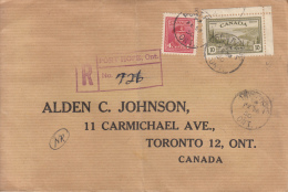 Canada Scott #269, #254 On Registered Cover To Toronto R No.726 Port Hope, Ont. ´FE 28 50´ - Covers & Documents