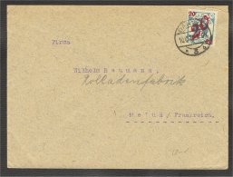 GERMANY, DANZIG, 20 Pfennig PROVISIONAL 1922, ON COVER TO FRANCE - Covers & Documents