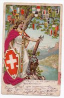 Cpa Pionnière Gaufrée - Blasons Des Cantons Suisse - 1905 - St. Anton