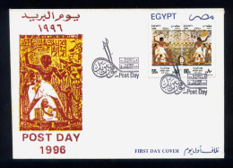 EGYPT / 1996 / POST DAY / PHARAONIC MURAL / FDC - Cartas & Documentos