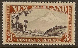 NZ 1935 3/- Mt Egmont Retouch Sky CP L14d M X#IT21 - Nuovi