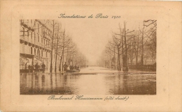 PARIS BOULEVARD HAUSSMANN COTE DROIT INONDATIONS 1910 - Otros & Sin Clasificación