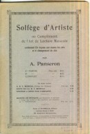 Solfège D'Artiste Ou Complément De L'Art De Lecture Musicale  A. PANSERON  Editeur J.HAMELLE  BE - Aprendizaje