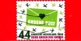 OLANDA - Nederland - Usato - 2008 - Protezione Dell´ambiente - Pensare Verde, Fare Verde - Green Letters - 44 - Used Stamps