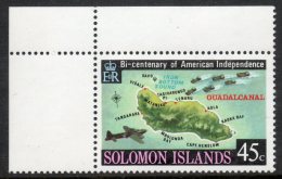 British Solomon Islands 1976 - 45c Bicentenary Of The Revolution - Wmk Crown To Right Of CA SG324w MNH Cat £12 SG2002!! - Isole Salomone (...-1978)