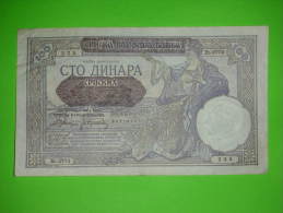 Yugoslavia Kingdom,Serbia,German Occupation WWII,100 Dinar 1941.,overprinted,banknote,paper Money,bill,geld,vintage - Serbia