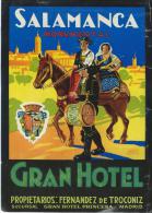 Gran Hotel/SALAMANCA Monumental/ Espagne/Vers 1945-1955       EVM40 - Etiquetas De Hotel