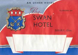 Swan Hotel/An Huster Hotel/BIBURY/Glos./Anglet ErreVers 1945-1955       EVM43 - Etiquettes D'hotels