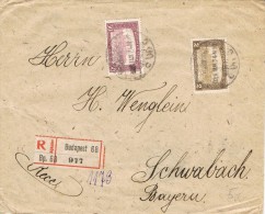 6162. Carta Certificada BUDAPEST (Hungria) 1921 A Schwabach (bayern) - Unused Stamps