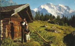WENGEN - Alphornbläser Und Sennenbub Mit Jungfrau - Wengen