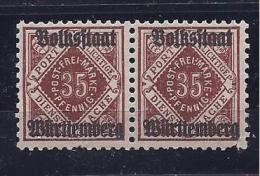 Württemberg1919: Michel Dienst.142mnh**pair Cat.Value20euros - Mint