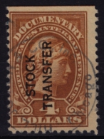 USA - U.S. Internal Revenue, Documentary  Stock Transfer -  Revenue Tax Stamp - USED - Overprint - Steuermarken