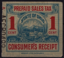 USA Ohio - Revenue Sales Tax Stamp - Receipt - USED - Fiscale Zegels