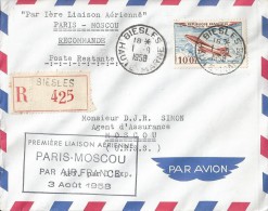 Par 1 ère Liaison Aérienne  Paris - Moscou En R  Départ Biesles Haute Marne Vers Moscou - Premiers Vols