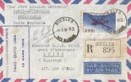 Par 1 ère Liaison Aérienne  Paris - Quito  - Lima  En R  Départ Biesles Haute Marne Vers  Quito (Equateur) - Premiers Vols