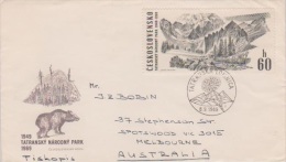 Czechoslovakia 1969 20th Anniversary Narodny Park Cover Sent To Australia - FDC