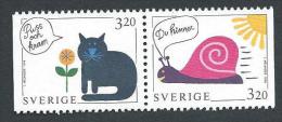 Sweden MNH Greetings Stamp Cat Snail Sun Flower - Nuovi