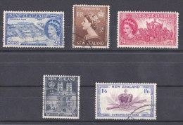 New Zealand 1953 Coronation Set Of 5 Used - Oblitérés