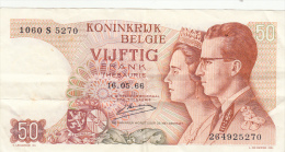 Billet - B1015 -  Belgique -  Vijfik  Frank 1966 ( 2 Scans) Livraison Offerte Sous Condition ( Voir Conditions De Vente) - Altri & Non Classificati