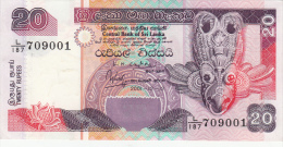 Billet  - B1015 -  Sri Lanka - 20 Twenty Rupees ( 2 Scans) - Sri Lanka