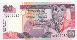 Billet  - B1015 -  Sri Lanka - 20 Twenty Rupees ( 2 Scans) - Sri Lanka