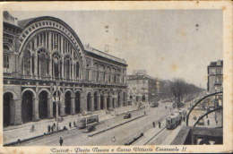 Italia- Postcard  1949  - Torino - Puorta Nuova E Corso Vittorio Emanuele II (tramways) -  2/scans - Stazione Porta Nuova