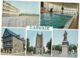 Carhaix-Plouguer (29) : 5 Vues Dont La Cour Du Lycée Et L'intérieur De La Piscine En 1973 (animé) GF. - Carhaix-Plouguer