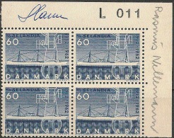Czeslaw Slania. Denmark 1963. Selandia.  Plate-block. Michel 406y MNH. Signed. - Unused Stamps