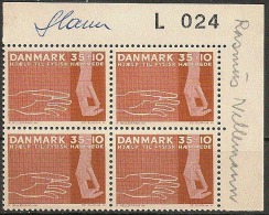 Czeslaw Slania. Denmark 1963.  Plate-block. Michel 416y MNH. Signed. - Unused Stamps