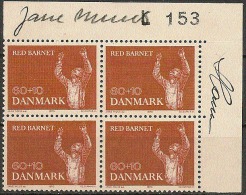 Czeslaw Slania. Denmark 1970. Save The Children Foundation.  Plate-block. Michel 493 MNH.  Signed.. - Ungebraucht