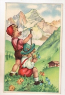 AUGURALE Bambini Tra Le Montagne Con Fiori - F/p - A10699 - Ohne Zuordnung