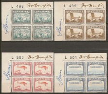 Czeslaw Slania. Denmark 1981. Aviation. Plate-block. Michel 740-43 MNH.  Sigend. - Ungebraucht