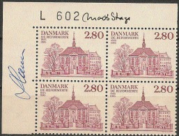 Czeslaw Slania. Denmark 1985. German/French Church. Plate-block. Michel  828 MNH. Signed. - Ungebraucht