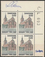 Czeslaw Slania. Denmark 1988. 1000 Anniv Odense. Plate-block. Michel 917 MNH.  Signed. - Ungebraucht