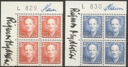 Czeslaw Slania. Denmark 1992. Queen Margrethe II. Plate-block. Michel 1028, 1030 MNH.  Signed. - Unused Stamps