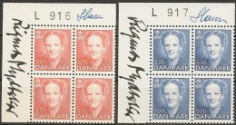 Czeslaw Slania. Denmark 1994. Queen Margrethe II. Plate-block. Michel 1028, 1030 MNH.  Signed. - Ungebraucht