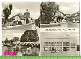 Osterburg/Altmark, 4 Felder Karte, Großformat, Ungel. - Osterburg