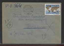 POLAND 1970 LETTER INTER WARSZAWA SINGLE FRANKING 60 GR LEONID WORLD CIRCUMNAVIGATION - Storia Postale