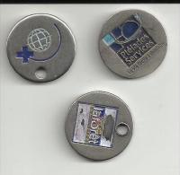 Lot De 3 Jetons De Caddie. - Moneda Carro